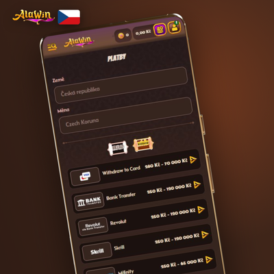 Rychlá výplata přes e-peněženky Skrill, Neteller a Revolut v Alawin Casino