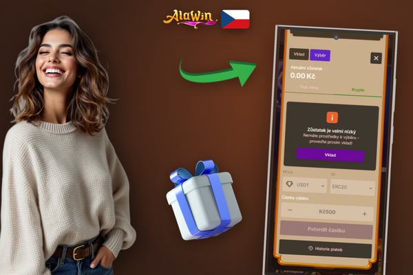 Průběh výběru v Alawin Casino od žádosti přes zpracování až po připsání peněz
